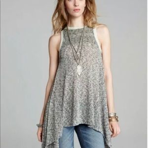 We the Free Free People Bumble Bees Knees Asymmetric Tweed Tunic Top small